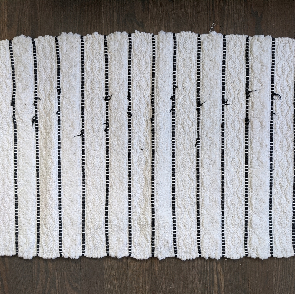 Opalhouse Striped 32" x 20" White/Black Bath Rug